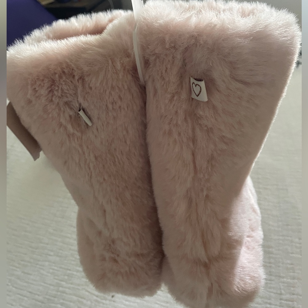 Lauren Conrad pink faux slippers - boot style.